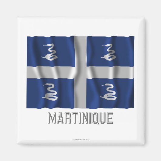 Aimant Martinique brandissant le drapeau avec son nom (Devant)