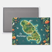 Aimant Martinique – Illustrated Island Map (Recto/Verso)