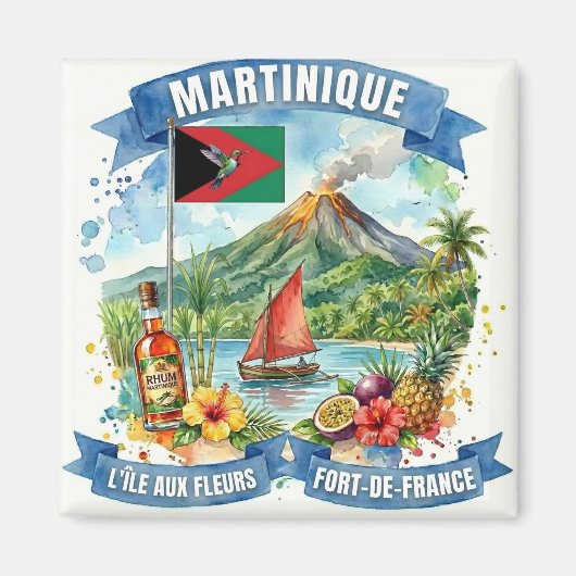 Aimant Martinique Island Souvenir (Devant)