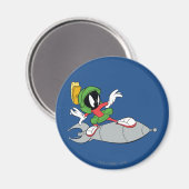 Aimant MARVIN THE MARTIAN™ Riding Rocket (Recto/Verso)