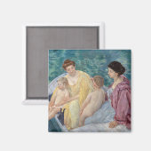 Aimant Mary Cassatt - Deux mères et enfants dans un batea (Recto/Verso)