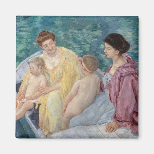 Aimant Mary Cassatt - Deux mères et enfants dans un batea (Devant)