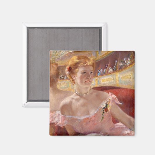 Aimant Mary Cassatt - Femme avec collier de perle dans un (Recto/Verso)