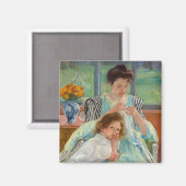 Aimant Mary Cassatt - Jeune Mère Cousant (Recto/Verso)
