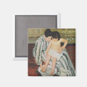 Aimant Mary Cassatt Peinture sur le bain de l'enfant (Recto/Verso)