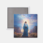 Aimant Mary of Nazareth Walking Alone – Christian Artwork (Recto/Verso)