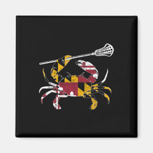 Aimant Maryland Crabe Bleu Lacrosse Lover Drapeau De Mari