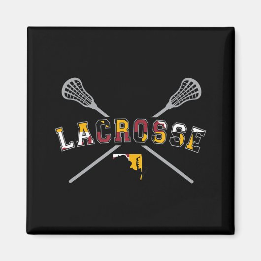 Aimant Maryland Drapeau Lacrosse Boys Mens College LAX St (Devant)