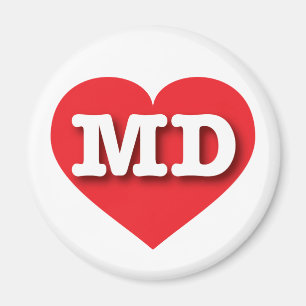 Aimant Maryland Red Heart - I love MD