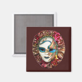 Aimant Mascarade, Mardi Gras, Masque de Carnaval (Recto/Verso)