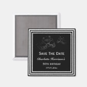 Aimant Mascarade Noir & Blanc Anniversaire Enregistrer La (Recto/Verso)