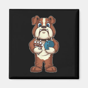 Aimant Mascotte de bowling Bulldog Cadeau pour amateur de