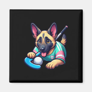 Aimant Mascotte de chiot de hockey sur gazon Berger allem