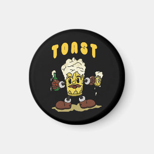 Aimant Mascotte de toast à la bière