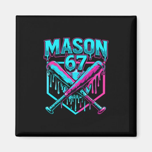 Aimant Mason 67 Graphismes drôles de glace qui coule Mème (Devant)