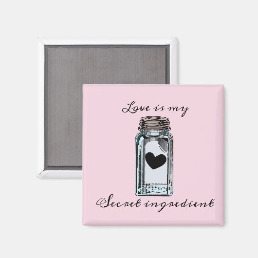 Aimant Mason Jar Canning Love is my Secret Ingredient (Recto/Verso)