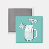 Aimant mason jar daisies (Recto/Verso)