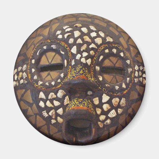 Aimant Masque africain avec coquillages (Devant)