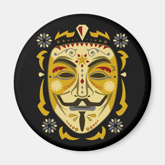 Aimant Masque crâne sucre (Devant)