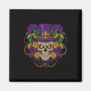 Aimant Masque de crâne de Mardi Gras Costume Hommes Femme