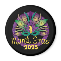 Masque de Mardi Gras aimanté - 2025