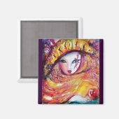 Aimant MASQUE EN JAUNE / Mascarade vénitienne (Recto/Verso)