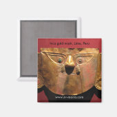 Aimant Masque en or inca, Lima, Pérou (Recto/Verso)