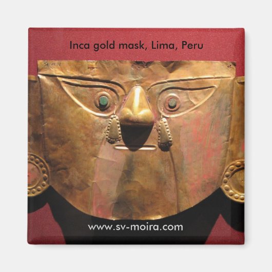 Aimant Masque en or inca, Lima, Pérou (Devant)