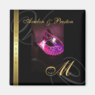 Aimant Masque en torse rose Enregistrer l'aimant de date