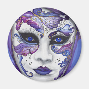 Aimant Masque pourpre de carnaval par PSOVART