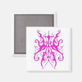 Aimant Masque Tribal Rose Élégant Design Abstrait (Recto/Verso)