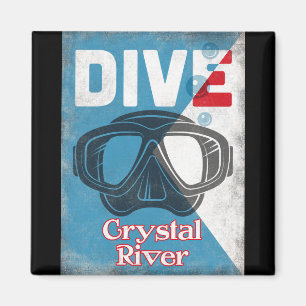 Aimant Masque vintage de plongée à l'air de Crystal Riv