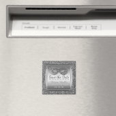 Aimant Masquerade Costume Party Enregistrer la date Glam (In Situ (Lave-vaisselle))