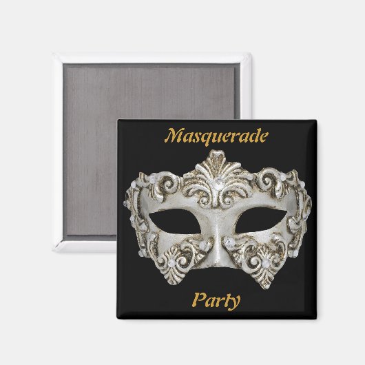 Aimant Masquerade Party Enregistrer l'aimant de date (Recto/Verso)