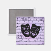 Aimant Masques de musique et de théâtre violets (Recto/Verso)
