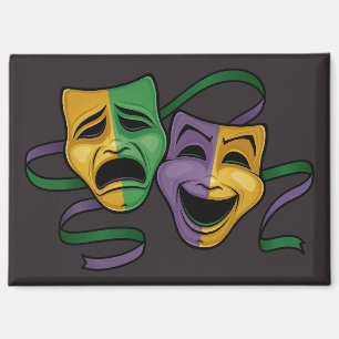Aimant Masques de théâtre festifs Mardi Gras heureux et t
