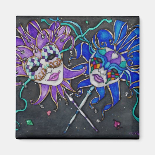 Aimant Masques Jester Comédie/Tragédie (Devant)