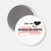 Aimant Massachusetts de Coeur Rose (Recto/Verso)
