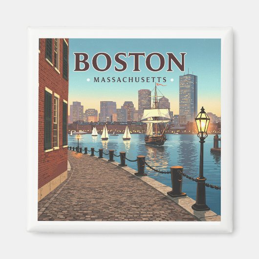Aimant Massachusetts vintages de Boston (Devant)