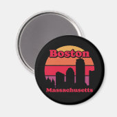 Aimant Massachusetts vintages de Boston (Recto/Verso)