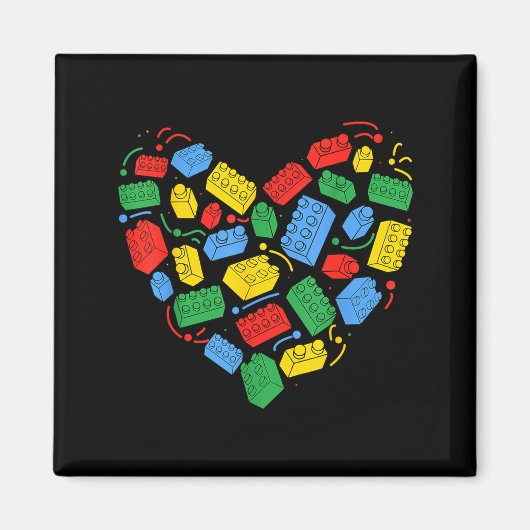 Aimant Master Builder Block Brick Building Heart Valentin (Devant)