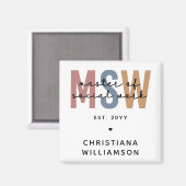 Aimant Master en travail social en MSW (Recto/Verso)