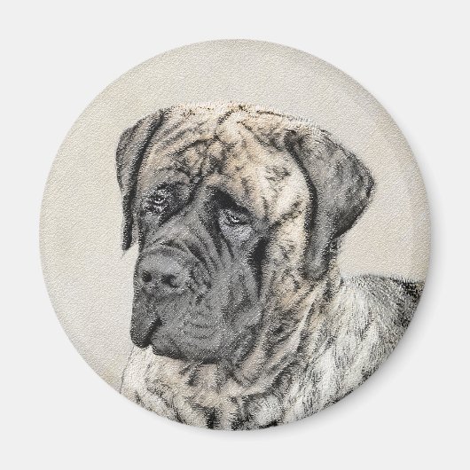 Aimant Mastiff anglais (Brindle) Peinture - Chien Art (Devant)