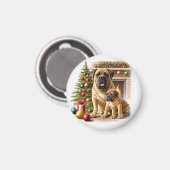 Aimant Mastiff Dogue de Bordeaux cheminée Noël (Recto/Verso)