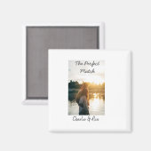 Aimant match parfait photo couple mariage moderne ajouter (Recto/Verso)