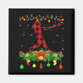 Aimant Matching Buffalo Plaid Softball Srts Christmas Paj (Devant)