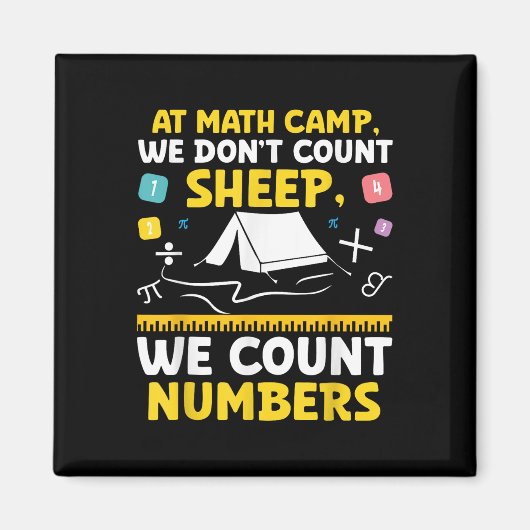 Aimant Math Camp Math Camper Mathematician Camping Mathem (Devant)