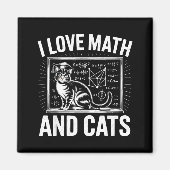 Aimant Math Cat Lover Funny Math Teacher I Love Math And  (Devant)