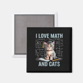Aimant Math Cat Lover Funny Math Teacher I Love Math And (Recto/Verso)