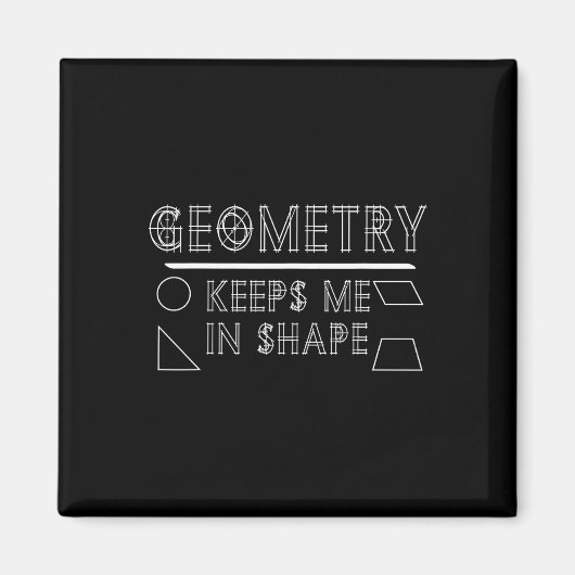 Aimant Math Geek Géométrie Professeur Phrase Gym Dire Gra (Devant)
